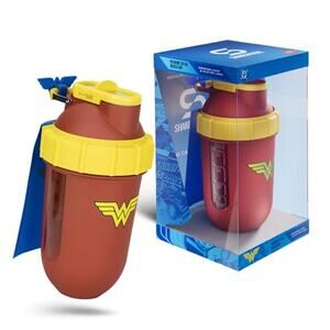 NWT SHAKESPHERE Stainless Steel Protein Shaker Bottle - wonder woman 24oz